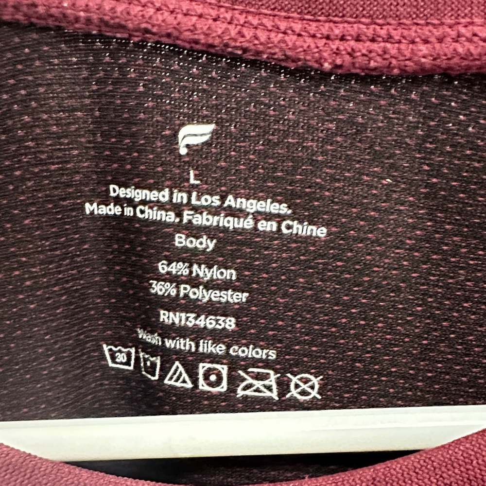 Fabletics Deep Red Short Sleeve Tee - Picture 2 of 2